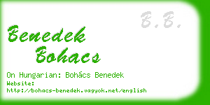 benedek bohacs business card